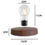 Decorative light bulb with a wooden base, measuring 15cm in diameter and 11cm in height, ideal for science-themed decor and educational displays.