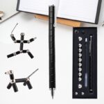 Magnetic molecular model set with black and silver balls and sticks, ideal for science education and chemistry experiments.