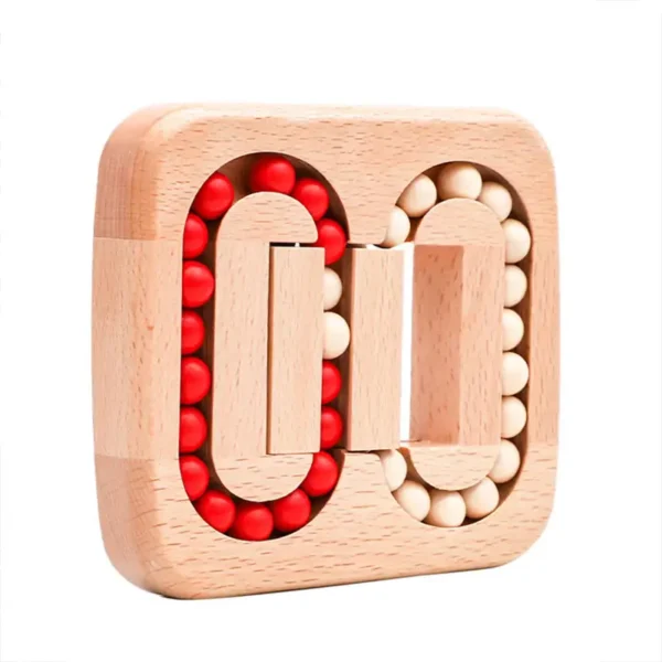 Colorful wooden bead maze for kids, ideal for educational play and developing fine motor skills.