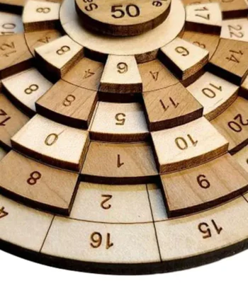 Educational wooden number tiles arranged in a circular pattern for a fun and engaging memory game, perfect for kids and adults to enhance cognitive skills.