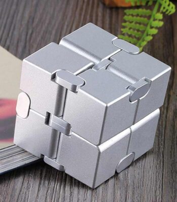 Innovative metallic puzzle cube for science enthusiasts and learners.