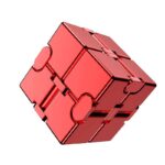 Red magnetic puzzle cube with interlocking pieces, ideal for STEM educational toys and science decor.