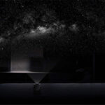 Night sky projector displaying a realistic starry sky with constellations and cosmic details, ideal for educational and decorative purposes.