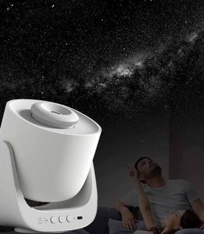 Advanced star projector for home astronomy and educational use, projecting realistic night sky scenes onto ceilings and walls.