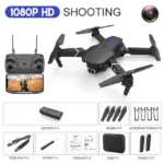 High-quality drone with 1080P HD camera for aerial photography and videography. Includes remote control, spare blades, protection frames, and accessories for easy flying and capturing stunning images.