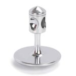Small metallic rocket-shaped object with a round base, designed for educational science demonstrations and experiments.