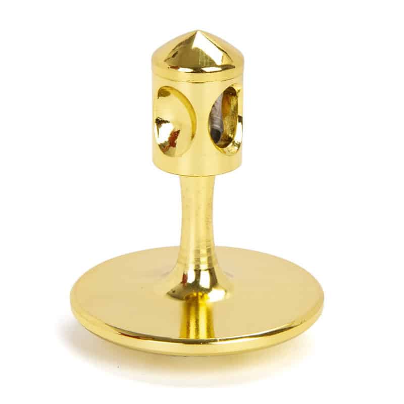 Gold Tesla Coil Model | Science Decor & Educational Toy Gold Tesla Coil model for science decor and educational purposes, showcasing a miniature replica of a Tesla coil with a shiny gold finish.