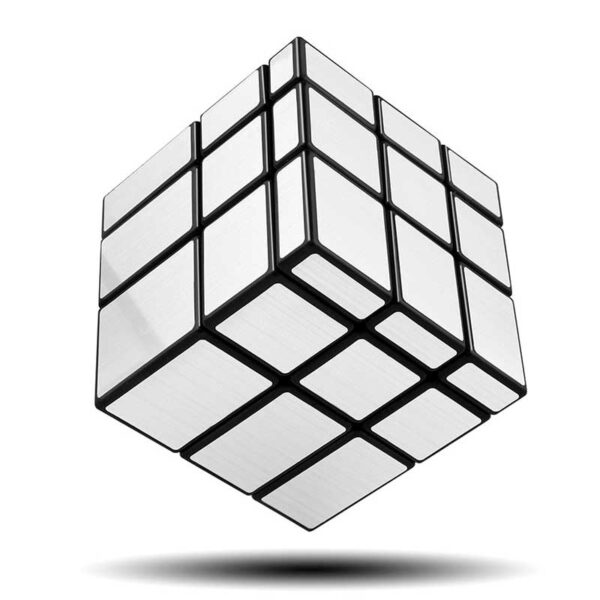 Classic 3x3 Rubik's Cube puzzle toy for brain teasers, logic games, and cognitive development, featuring a sleek silver design and smooth rotation.