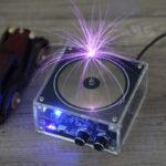 Tesla Coil with Visible Electric Discharges.