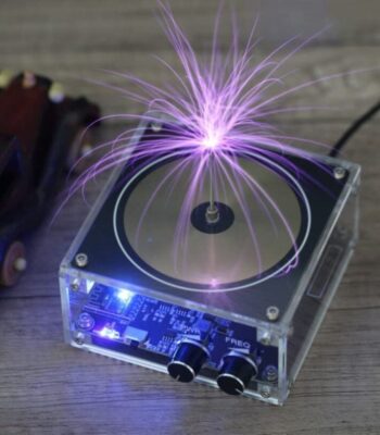 Tesla Coil with Visible Electric Discharges.