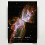 Stunning image of the Butterfly Nebula showcasing vibrant colors and intricate details, perfect for science decor and educational purposes.