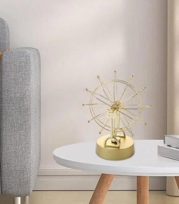 Gold Ferris Wheel Model for Science Decor and Educational Purposes.