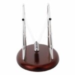 High-quality Newton's Cradle desktop toy with metal balls and wooden base, demonstrating physics principles of momentum and energy transfer.
