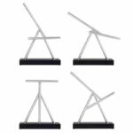Modern metallic geometric sculpture for science decor and educational displays.