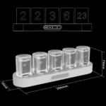 Digital Liquid Volume Measurement Device with Five Transparent Cylinders.