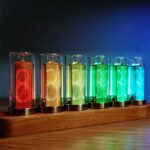 Colorful LED Nixie Tube Display with Illuminated Numbers.