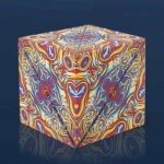 Colorful Marbled Cube with Scientific Pattern for Decor and Learning.