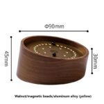 Wooden magnetic bead clock with a 90mm diameter, 45mm height, and 30mm thickness, featuring yellow aluminum alloy beads for educational and decorative purposes.