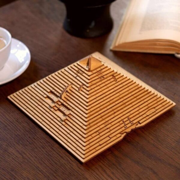 Intricate wooden labyrinth puzzle with a maze design, perfect for educational play and brain training for children and adults.
