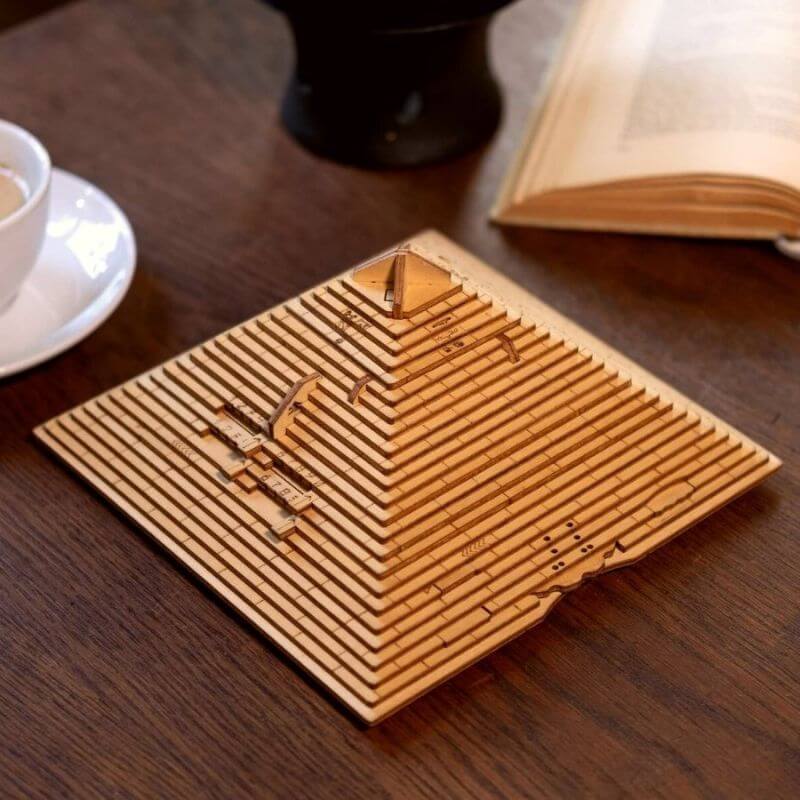 Intricate wooden labyrinth puzzle with a maze design, perfect for educational play and brain training for children and adults.