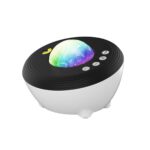 Color-changing LED science projector with control buttons.