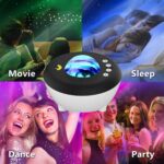 LED projector displaying colorful light patterns for entertainment, relaxation, and mood setting.