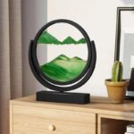 Modern 3D wall art lamp featuring a scenic mountain and lake landscape, perfect for home decor and educational spaces.