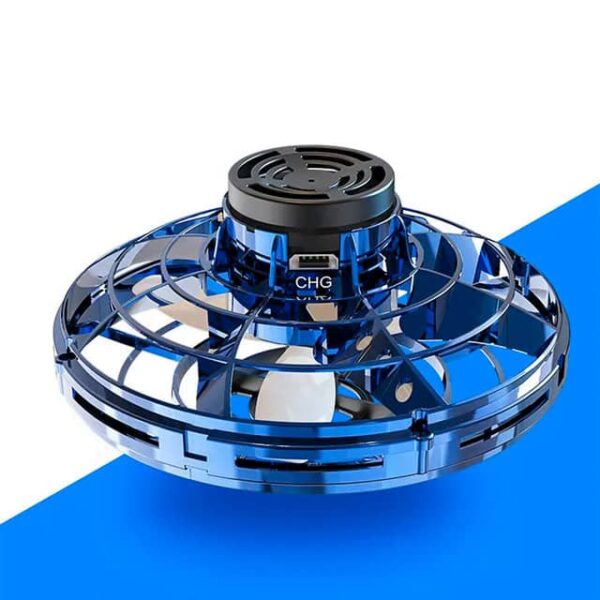 Robotic insect toy with a transparent blue shell and black top, designed for educational and entertainment purposes.