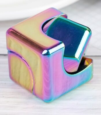Holographic cube with a built-in mirror for science experiments and decor.