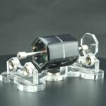 High-quality micro motor with transparent acrylic base and mounting brackets, ideal for science projects and educational demonstrations. Compact design suitable for various science gadgets and experim.