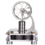 Educational magnetic motor science kit demonstrating electromagnetic principles with a rotating wheel and metal components. Perfect for science experiments and STEM learning.