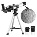 High-quality telescope with moon surface sample and two eyepieces, ideal for astronomy enthusiasts and educational science projects.