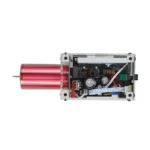 Small rocket engine kit with electronic components and copper coil, ideal for science experiments and educational projects.