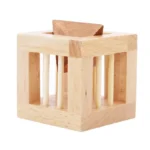 Classic wooden cage puzzle toy designed for educational play and cognitive development, suitable for children and adults interested in brain teasers and problem-solving activities.