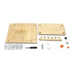 Complete wooden robotics kit with laser-cut parts, screws, and tools for building educational STEM robots and gadgets. Perfect for students and hobbyists.