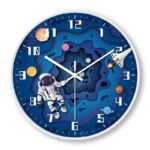 Astronaut and Rocket Space Decor Wall Clock for Kids.