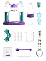 Miniature Chemistry Lab Kit with Beakers and Test Tubes.