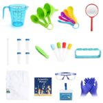 Laboratory Science Experiment Kit with Measuring Beaker, Test Tubes, Safety Goggles, and Gloves.