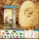 Dinosaur egg replica with embedded embryo, educational toy for kids, realistic fossil design, perfect for science learning and decoration.