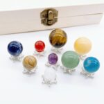 Colorful marble collection with various patterns and sizes on display.