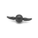 Black evil eye amulet with detailed wings, believed to ward off negative energy and protect the wearer. Compact and symbolic, perfect for educational or decorative purposes.