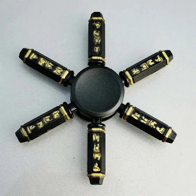 Science Gadgets | Science Decor & Educational Toys Shop Fidget Spinner with LED Lights and Black-Gold Design.