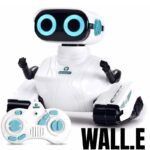 Educational robot toy with tank tracks, remote control, and interactive features, ideal for STEM learning and science decor.