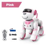 Pink robot toy with a friendly face, LED eyes, and remote control, designed for children to explore robotics and STEM learning. Perfect for educational play and entertainment.