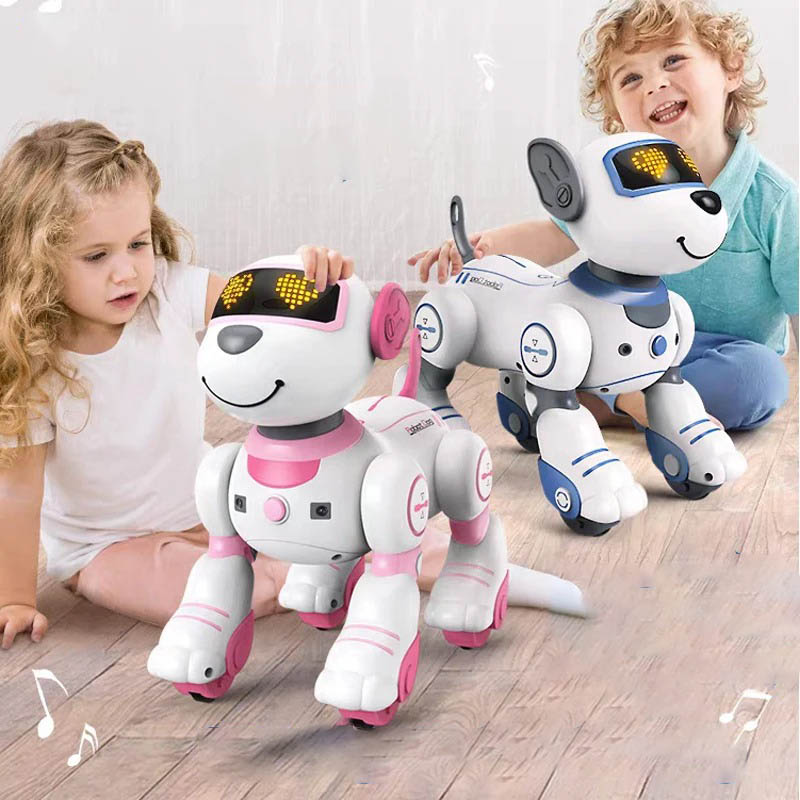 Interactive robot dogs for children with LED eyes and sound features, designed for fun and learning. Perfect for kids interested in science and robotics.