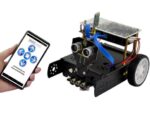 Educational robot kit with smartphone remote control and sensors.