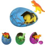 Egg Dinosaur Toy Set with Hatching Dinosaurs and Egg Shells for Educational Play and Science Decor.