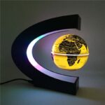 Modern illuminated globe featuring a digital map projection, perfect for educational decor and science enthusiasts.