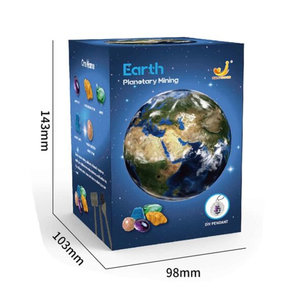 Earth Planetary Mining Toy Set for educational science play and decor. Features a detailed Earth globe with mineral samples, perfect for science enthusiasts and kids learning about geology.