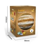 Educational Jupiter planet model with mining tools and colorful gemstones.